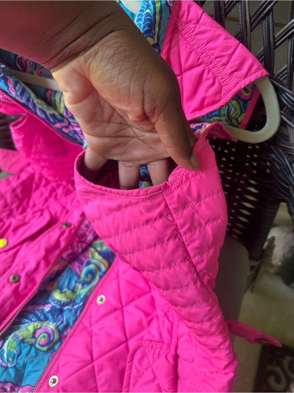 Lilly Pulitzer Blake Quilted Puffer Vest Hot Pink L - Picture 7 of 16